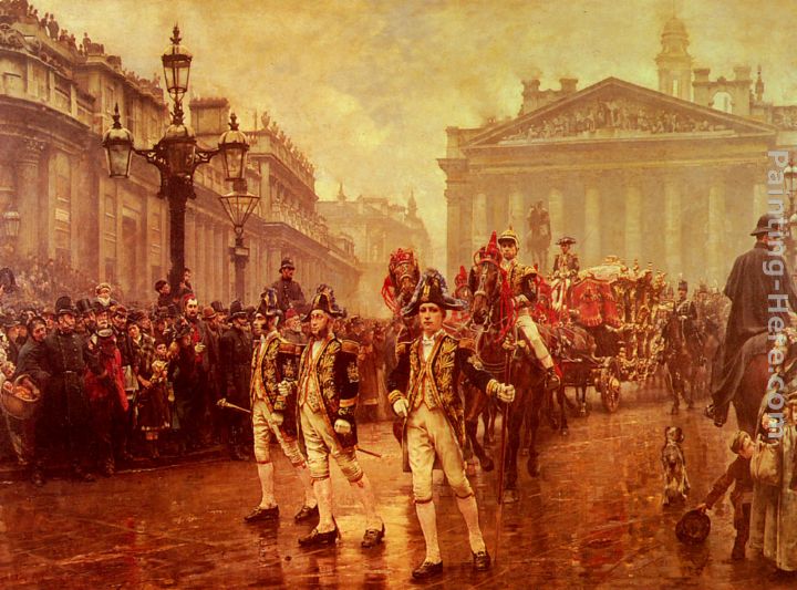 Sir James Whitehead's Procession, 1888 painting - William Logsdail Sir James Whitehead's Procession, 1888 art painting